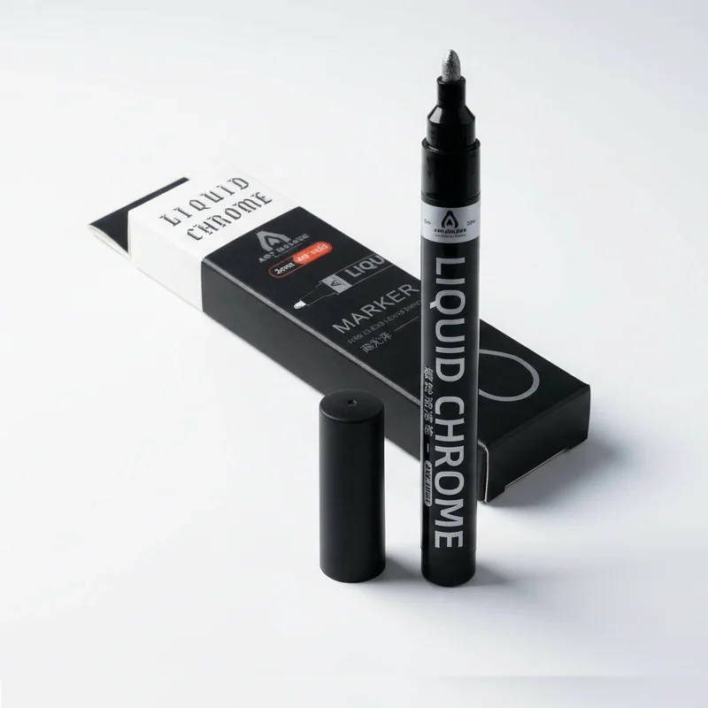 Marker Vopsea Chrome cu Efect Metalic Permanent, Varf Rotund 2mm, Uscare 12H, ORIGINAL DEALS [8]