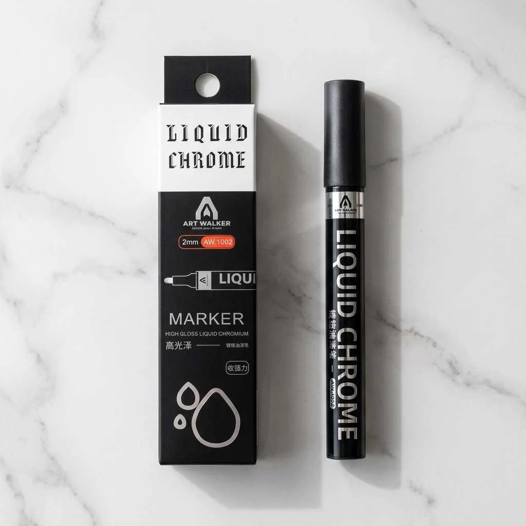 Marker Vopsea Chrome cu Efect Metalic Permanent, Varf Rotund 2mm, Uscare 12H, ORIGINAL DEALS [7]