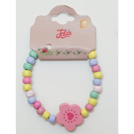 Martisor Bratara Curcubeu - Martisor Bratara Curcubeu pentru Copii, Elastica, din Lemn, Model 7