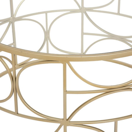 Masa cafea Atmosphera Artifice rotunda, sticla si metal, 71x41 cm, auriu [2]