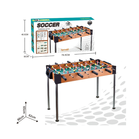 Masa de Fotbal, , cu Picioare Inalte, 8 Manere, Tablou de Scor, 86 x 62 x 65 cm, din Lemn/Otel si ABS, Maro [2]