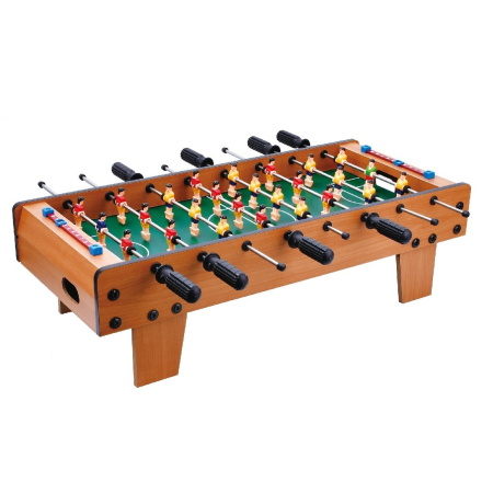 Jocuri de societate - Masa de Fotbal cu Teren, , cu Picioare Scurte, 8 Manere, Tablou de Scor, 64 x 20 x 47 cm, din Lemn/Otel/ABS, Maro