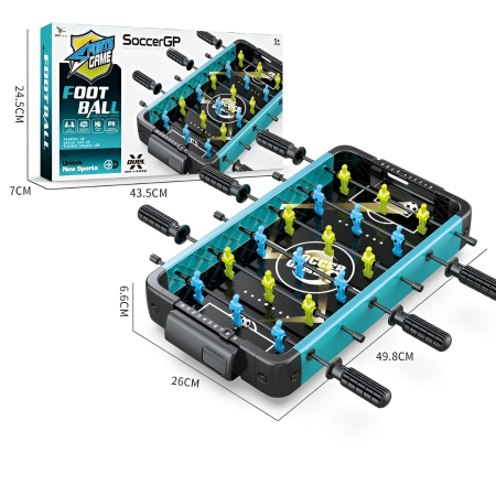 Masa de Fotbal cu Teren si 18 Jucatori , 6 Manere, 2 Mingi, cu Tablou Scor, din ABS, 49.8x26x6.6 cm, Design Multicolor, pentru Copii/ Adulti [1]