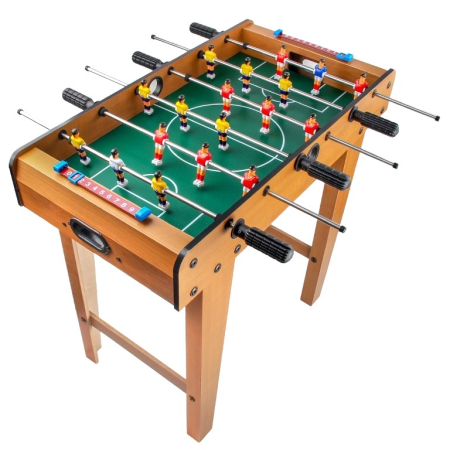 ✨TOATE PRODUSELE✨ - Masa de Fotbal cu Teren si 18 Jucatori , 6 Manere, cu Tablou pentru Scor, din Metal, Lemn si ABS, 69 x 36.5 x 61 cm, cu Picioruse, pentru copii/adulti