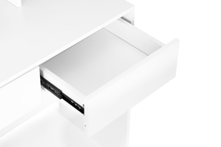 Masa de toaleta cu oglinda si 2 sertare, 80x40x140 cm, alb [5]