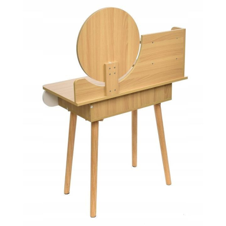 Masa de toaleta si machiaj Ravena, alb fag, cu 2 sertare, oglinda, 80x40x122 cm [4]