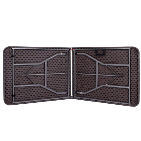 Masa dreptunghiulara pliabila multifunctionala, 1.8 m x 0.75 m x 0.75 m, imitatie ratan, maro [17]