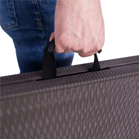 Masa dreptunghiulara pliabila multifunctionala, 1.8 m x 0.75 m x 0.75 m, imitatie ratan, maro [15]