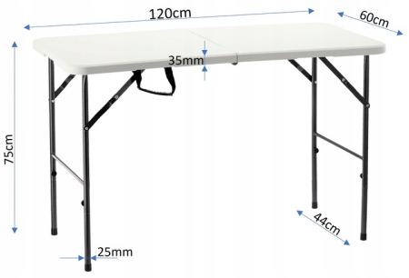 Masa dreptunghiulara pliabila multifunctionala, 120x75x60cm, alba [4]
