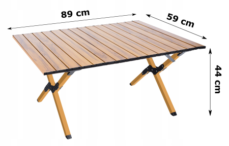 Masa pentru camping cu sistem de pliere rapida, cadru metalic, 90x60x44cm, maro [6]