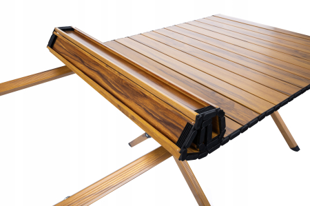 Masa pentru camping cu sistem de pliere rapida, cadru metalic otel, 118x60x45cm, maro [6]