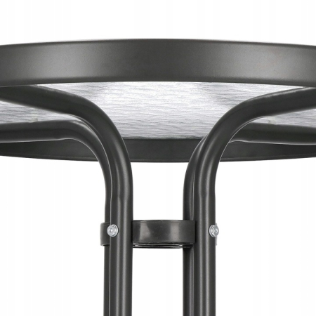 Masa pentru gradina sau balcon, cadru metalic, blat sticla, 60x70cm, negru [7]