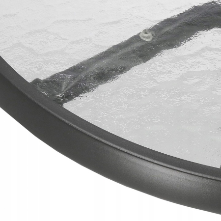 Masa pentru gradina sau balcon, cadru metalic, blat sticla, 60x70cm, negru [5]