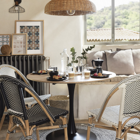 Masa rotunda Atmosphera Elias, 102x74 cm, MDF si metal, negru si stejar [3]