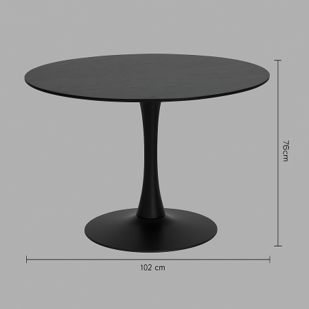 Masa rotunda Atmosphera Elias, 102x76 cm, MDF si metal, negru [4]