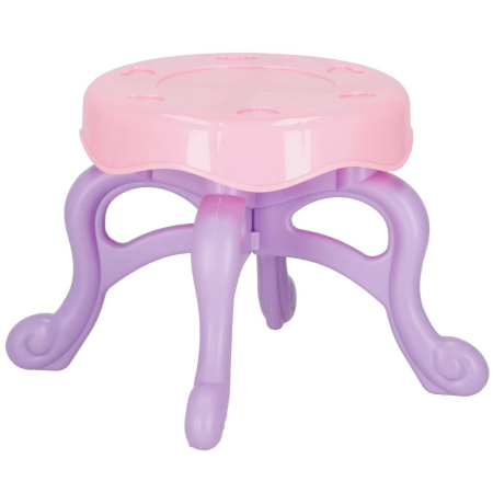 Masa toaleta pentru copii, cu taburet, 19 accesorii joaca, din plastic, 37x20x60 cm, roz [8]