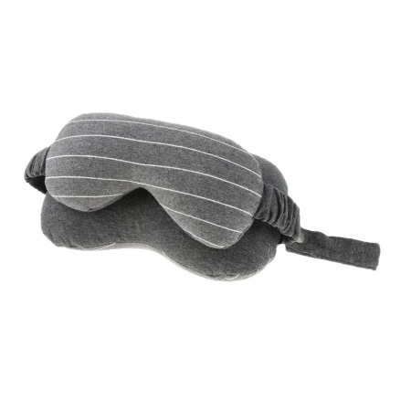 Masca de dormit, , 2 in 1, cu Tetiera, din Particule de Spuma si Bumbac, Gri Inchis [5]