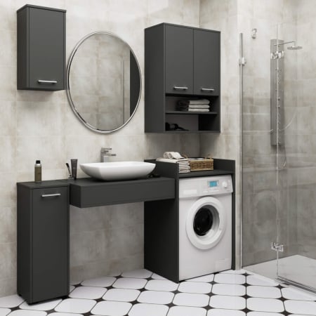 Masca pentru masina de spalat cu polita, PAL laminat, 64x50x98 cm, gri grafit [5]