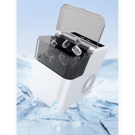 Masina de Facut Gheata, , din ABS, 12 kg/24h, Capacitate 500 g, 2 Marimi, Portabil, 39 x 23 x 28 cm, Automata, Alb [10]