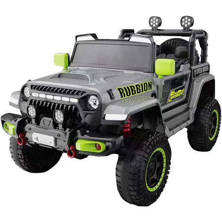 Masinute, Triciclete si Masinute Electrice - Masina Electrica pentru Copii, , Off-Road, Conectare Bluetooth, telecomanda, Tractiune Spate, Lumina Intermitenta, Baterie 12V 7Ah, 120 x 63 x 68cm, Gri
