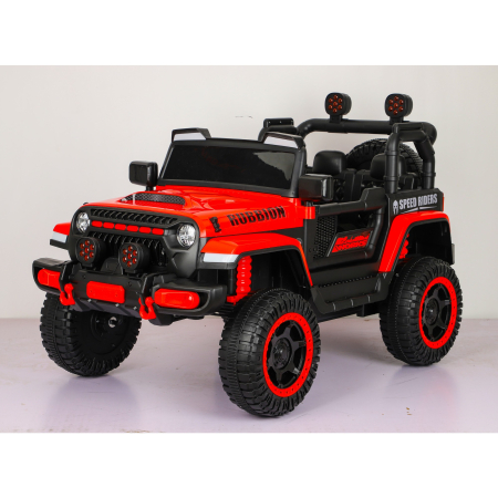 Masina Electrica pentru Copii, , Off-Road, Conectare Bluetooth, telecomanda, Tractiune Spate, Lumina Intermitenta, Baterie 12V 7Ah, 120 x 63 x 68cm, Rosu [1]