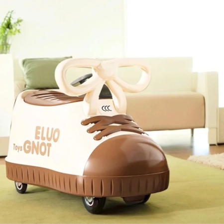 Masina pentru Copii, , Model Pantof, 4 Roti, 1-6 ani, Cutie de Depozitare, din ABS, 48 x 27 x 34 cm, Maro [8]