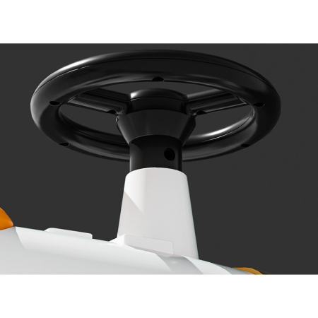 Masinuta Electrica , Model de Epoca, cu Acumulator, Sistem Anti-Rasturnare, Sistem de Lumini si Sunet, 1-5 Ani, 75 x 36 x 45 cm, Alb [8]