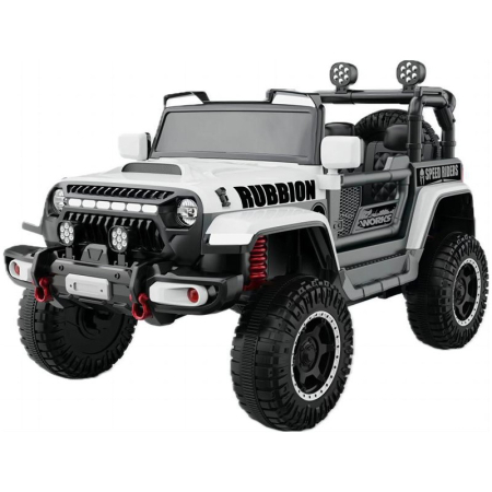 Masina Electrica pentru Copii, , Off-Road, Conectare Bluetooth, telecomanda, Tractiune Spate, Lumina Intermitenta, Baterie 12V 7Ah, 120 x 63 x 68cm, Alb [7]