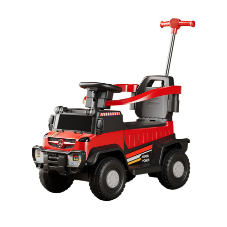 Masinuta Electrica, , pe 4 Roti, cu Telecomanda si Maner Detasabil, Cos de Depozitare, Lumini Led si Muzica, +1 an, Greutate Portanta 40 kg, Rosu [2]