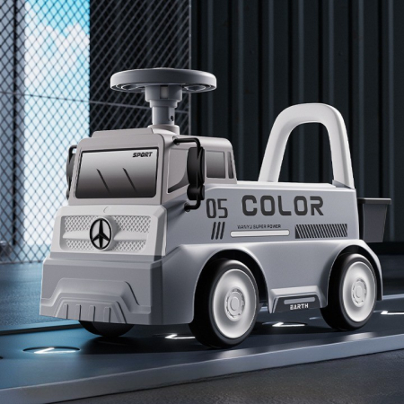 Mașinuță pentru copii, , 3 ani, Model Camion, Sport, Claxon, Cutie Depozitare, 62x26x40 cm, Gri [1]