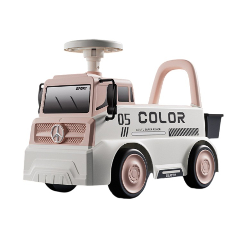 Masinute, Triciclete si Masinute Electrice - Mașinuță pentru copii, , 3 ani, Model Camion, Sport, Claxon, Cutie Depozitare, 62x26x40 cm, Roz