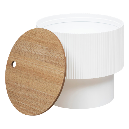 Masuta cafea Atmosphera Enola cu spatiu depozitare, MDF, 39x35 cm, alb [3]