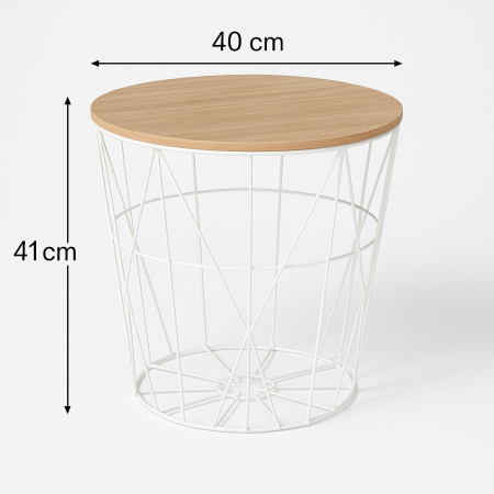 Masuta cafea rotunda Atmosphera Kumi, 40x41 cm, alb [2]