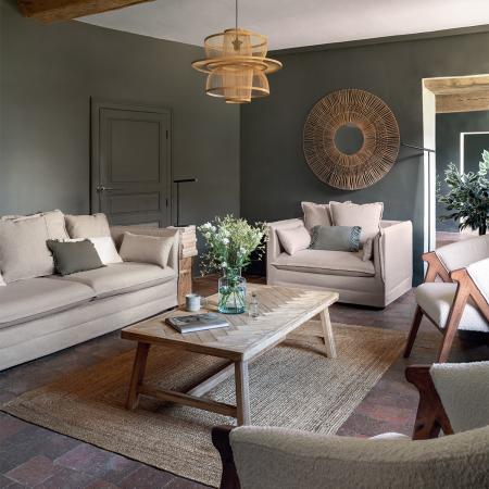 Masuta de cafea Atmosphera Aeris, lemn acacia si blat MDF chevron, 130x70x40 cm, natur [3]