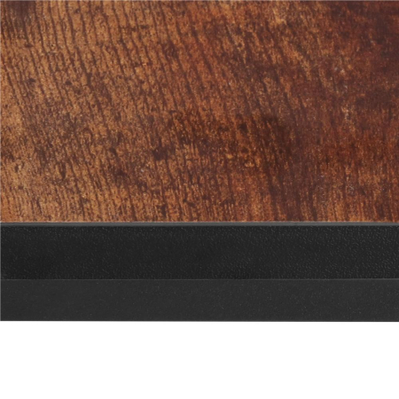 Masuta de cafea, cu cadru de otel si roti, industrial, 35x50x66 cm, maro wenge [15]