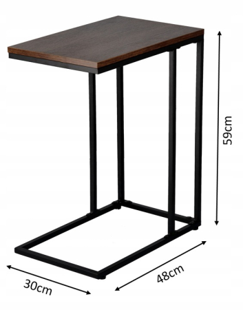Masuta de cafea, cu cadru de otel, stil industrial, 30x48x59 cm, maro rustic [1]