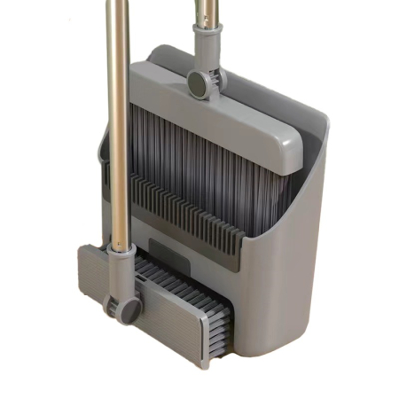 Maturi, Perii, Mopuri si Galeti - Matura Perie si Faras cu Coada , Set 3 in 1, cu Dinti de Pieptene pentru Curatare Matura, rotativ, pliabil, detasabil, Otel inoxidabil si Polipropilena, Gri inchis