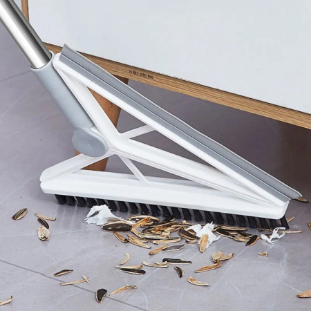 Matura Telescopica, , cu Doua Capete - Perie/Racleta 23 cm, Lungime 110 cm, din Plastic/Otel/Silicon, Gri [2]