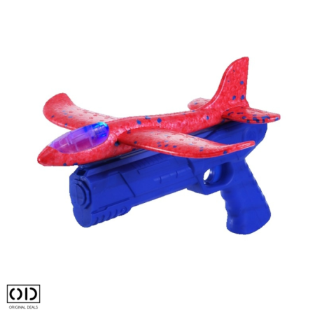 avion spuma, avion cu pistol lansator, avion cu lumini led, avion zburator copii, jucarie avion, avion original deals, jucarie zburatoareavion din spuma cu pistol lansator original deals, avion zburator pentru copii cu lumini led, avion jucarie care zboara 15 metri, avion spuma rezistent cu leduri, avion distractiv pentru copii exterior, avion cu lansator manual pentru baieti, jucarie educativa zburatoare cu lumini [8]