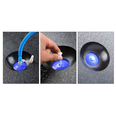 Minge fitness pentru echilibru, cu extensoare si pompa inclusa, 200kg, 57x25cm, albastru [4]