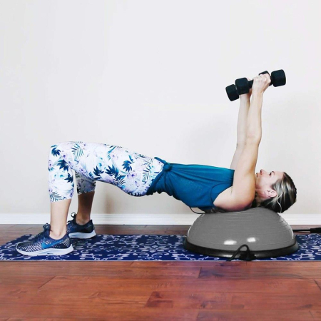 Minge fitness pentru echilibru, cu extensoare si pompa inclusa, 200kg, 57x25cm, gri [9]