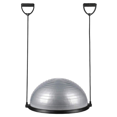 Minge fitness pentru echilibru, cu extensoare si pompa inclusa, 200kg, 57x25cm, gri [11]