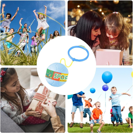 Minge pentru Sarit, , Tip Coarda Hula Hoop, Cerc 12 cm, Coarda 52 cm, Minge 12 x 11 cm, Functie Iluminat, 4-6 Ani, Plastic, Albastru [6]