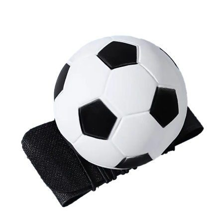 Jucarii interactive - Minge Saltareata Hiperelastica, , Model Minge de Fotbal cu Fixare de Mana, Space Moon Ball foarte Elastica, Antistress pentru Copii, Diametru 66 mm, Alb Negru