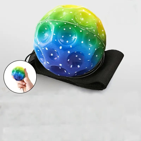 Minge Saltareata Hiperelastica, , Space Moon Ball foarte Elastica, Antistress pentru Copii, Diametru 66 mm, Multicolor Verde [2]