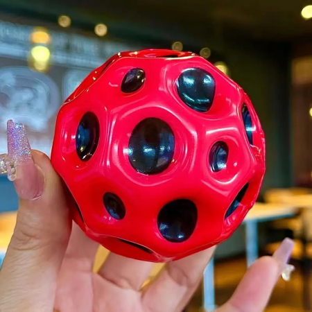 Minge Saltareata Hiperelastica, , Space Moon Ball foarte Elastica, Antistress pentru Copii, Diametru 66 mm, Rosu [2]