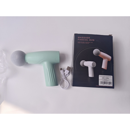 Mini Aparat de Masaj, , Tip Pistol, Incarcare USB Tip C, Portabil, Pentru Relaxare Musculara, Autonomie 120 Min, 3 Trepte de Viteza, Verde [1]