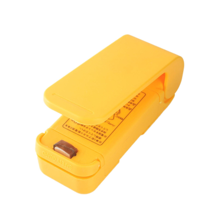 Ustensile pentru Bucătărie - Mini Aparat de Sigilat Pungi cu Baterii, , Etansare prin Caldura, Spate Magnetic, Portabil, 9.7x3 cm, Galben