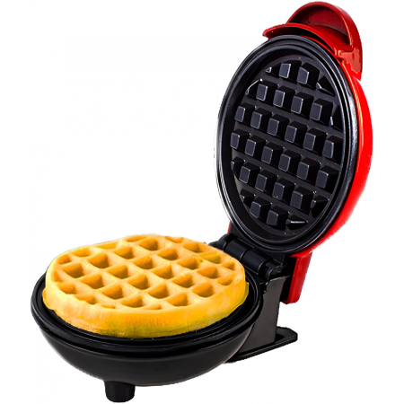 ✨TOATE PRODUSELE✨ - Mini Aparat de Vafe, , Multifunctional, Pentru Casa si Calatorii, Compact, Usor de Transportat si Depozitat, 18x14.5x9.3 cm, Rosu