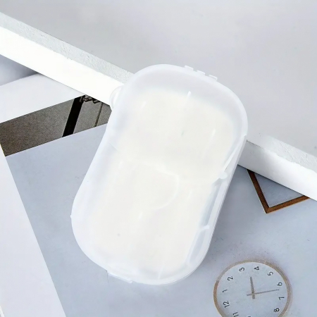 Mini Cutie de Sapun din Hartie, , de Unica Folosinta, Portabila, Potrivit pentru Calatorii, 20 buc, Alb [7]
